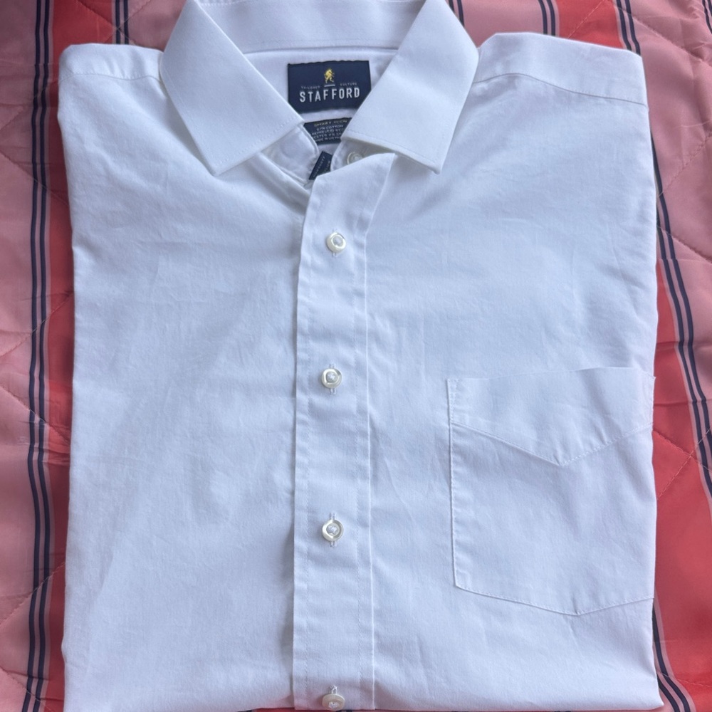 Stafford Men's Elegant White Dress Shirt